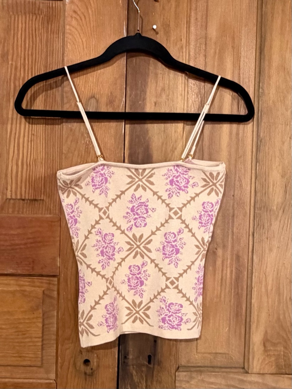 NWT – Heartloom – Athens Cami Floral Ring Front Tank Top Beige Pink – Sz. S - Picture 2 of 4